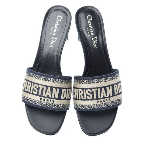 blue christian dior slides|Christian Dior slides for women.